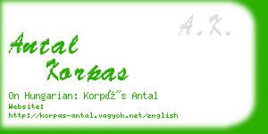 antal korpas business card